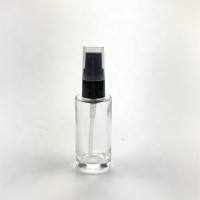 30ml cylinder clear cosmetic glass lotion pump bottle